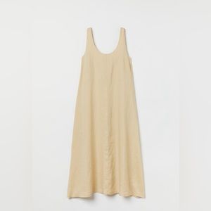 NWOT H&M :: Flared Linen Dress :: 100% linen :: size XS :: light yellow/cream